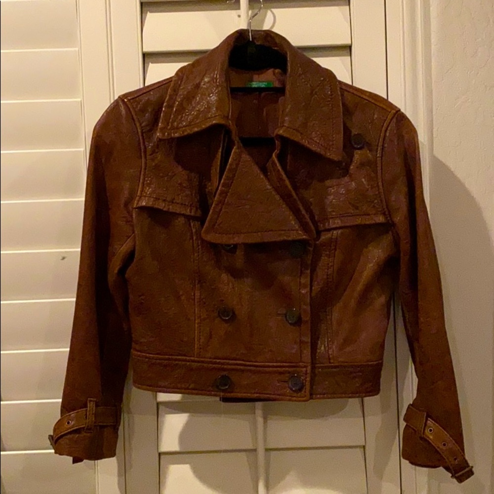 Italian Jacket, Benetton Bomber Leather jacket